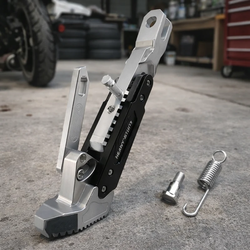 RIDERPRO - Robuste Metall-Motorradständerhalterung Stabiler Seitenparkständerrahmen
