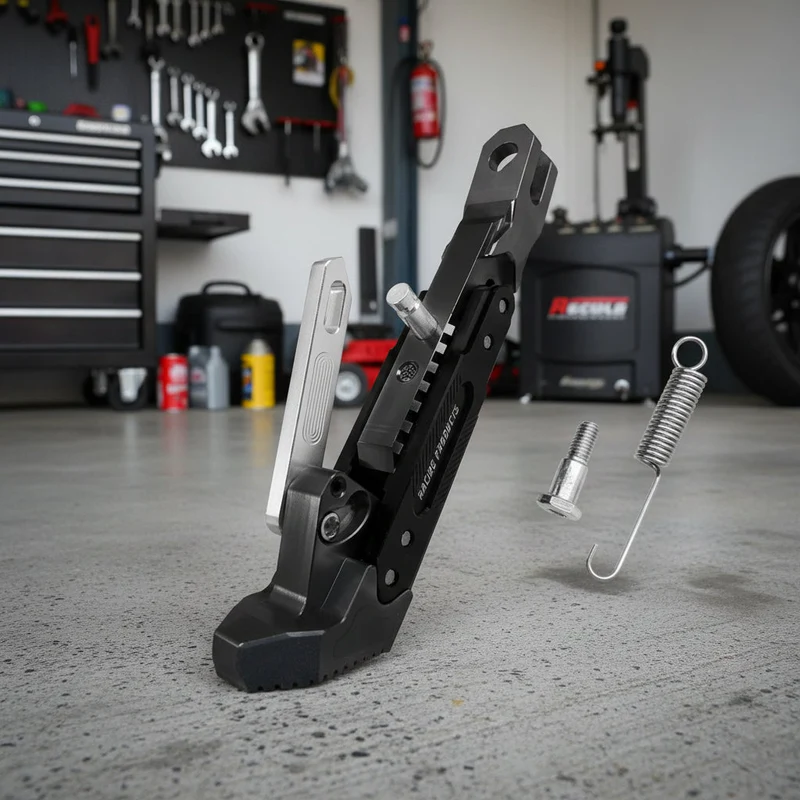 RIDERPRO - Robuste Metall-Motorradständerhalterung Stabiler Seitenparkständerrahmen