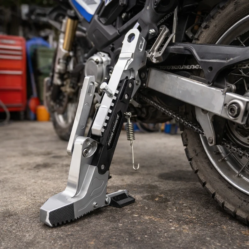 RIDERPRO - Robuste Metall-Motorradständerhalterung Stabiler Seitenparkständerrahmen