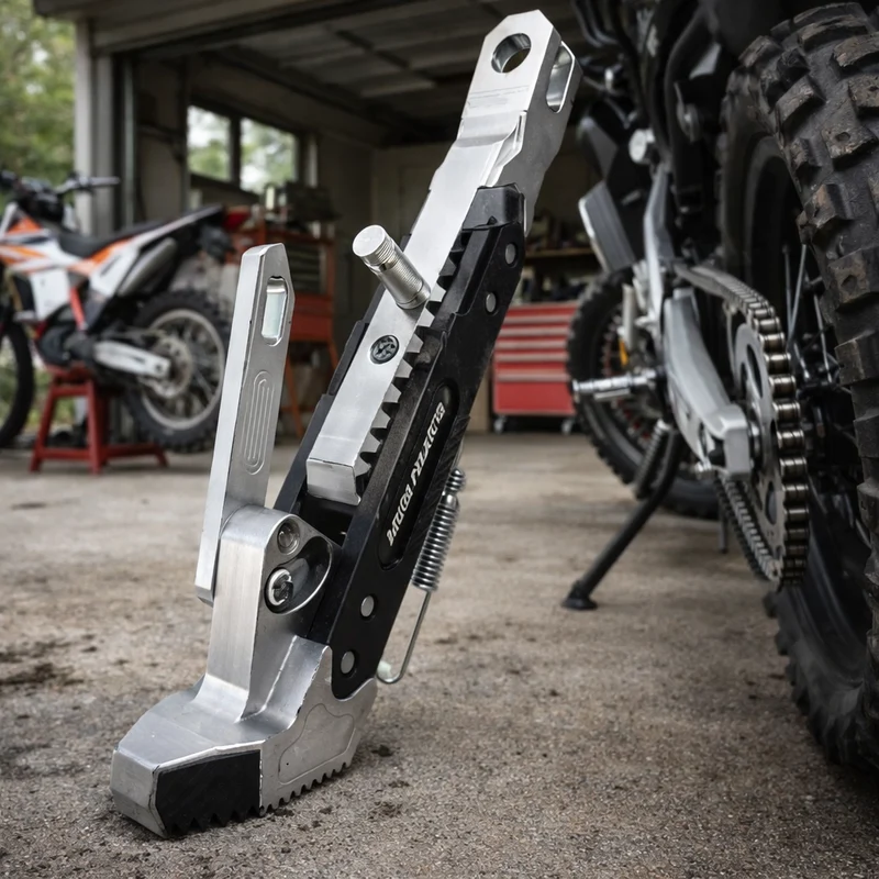 RIDERPRO - Robuste Metall-Motorradständerhalterung Stabiler Seitenparkständerrahmen