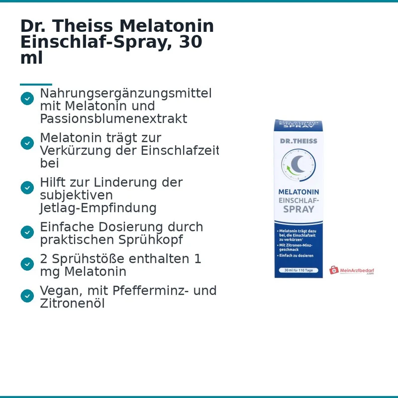Dr. Theiss Melatonin Einschlaf-Spray Melatonin / Passionsblumenextrakt Mundspray, 30 ml