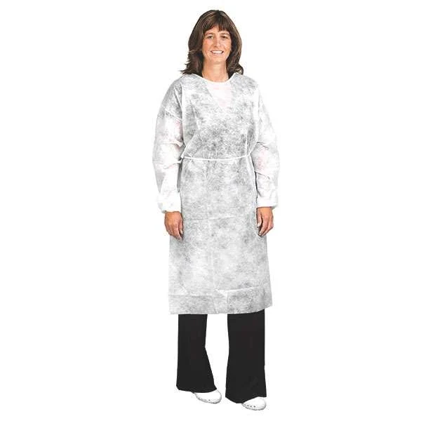 Wegwerp bezoekers jas non woven - 10 stuks wit