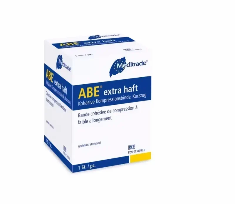 ABE® extra cohesief compressieverband, korte rek, 10 cm x 5 mtr, 1 stuk