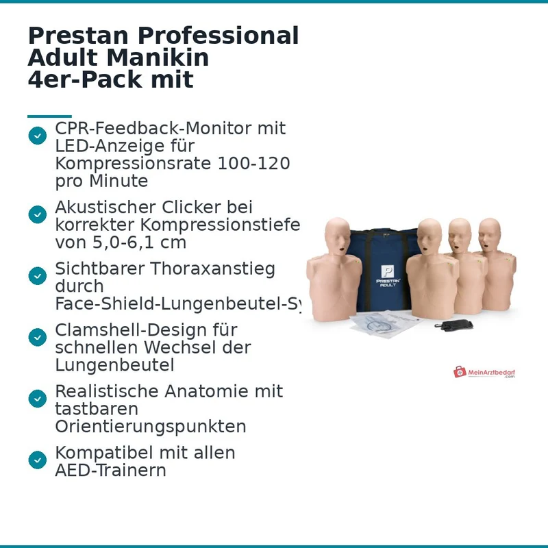 Prestan Professional Erwachsenen-Übungspuppen, 4-Pack
