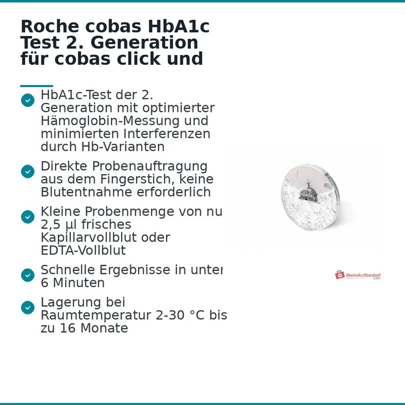 Roche cobas HbA1c Test 20 Stk. für cobas click und cobas b 101