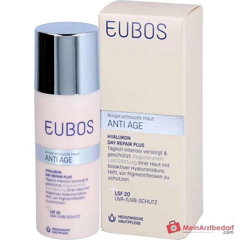 Eubos Anti Age Hyaluron Repair Filler Day Plus Hyaluronsäure / Vitamin C Tagescreme mit LSF 20, 50 ml