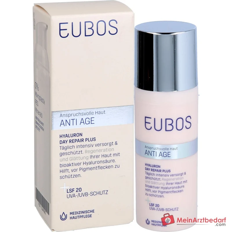 Eubos Anti Age Hyaluron Repair Filler Day Plus Hyaluronsäure / Vitamin C Tagescreme mit LSF 20, 50 ml