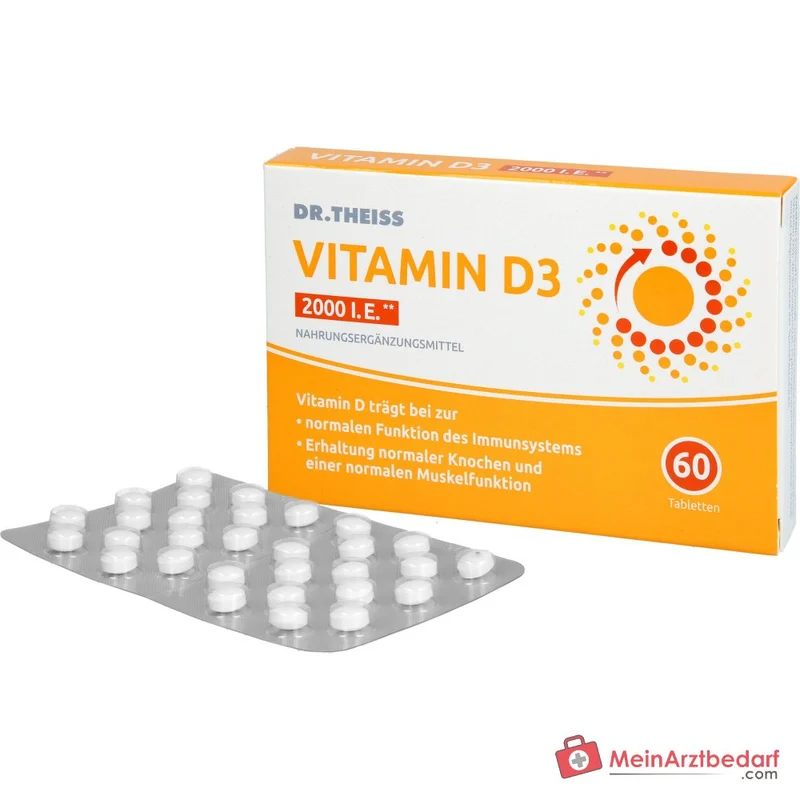 Dr. Theiss Vitamin D3 Cholecalciferol Tabletten 2000 I.E., 60 St.