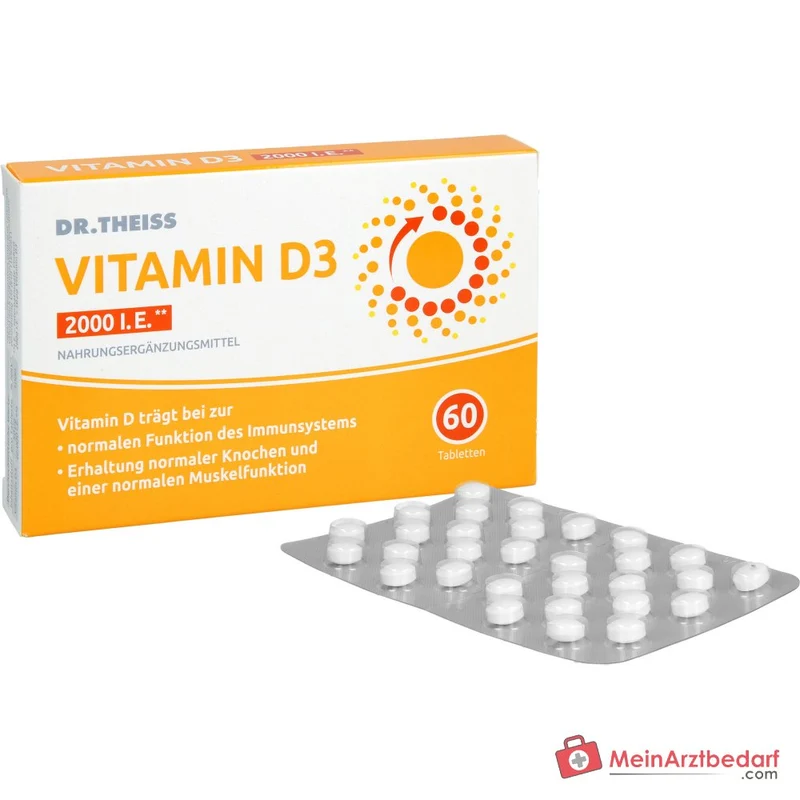 Dr. Theiss Vitamin D3 Cholecalciferol Tabletten 2000 I.E., 60 St.