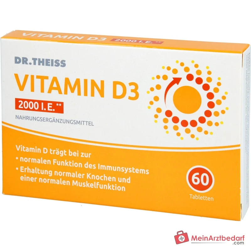 Dr. Theiss Vitamin D3 Cholecalciferol Tabletten 2000 I.E., 60 St.