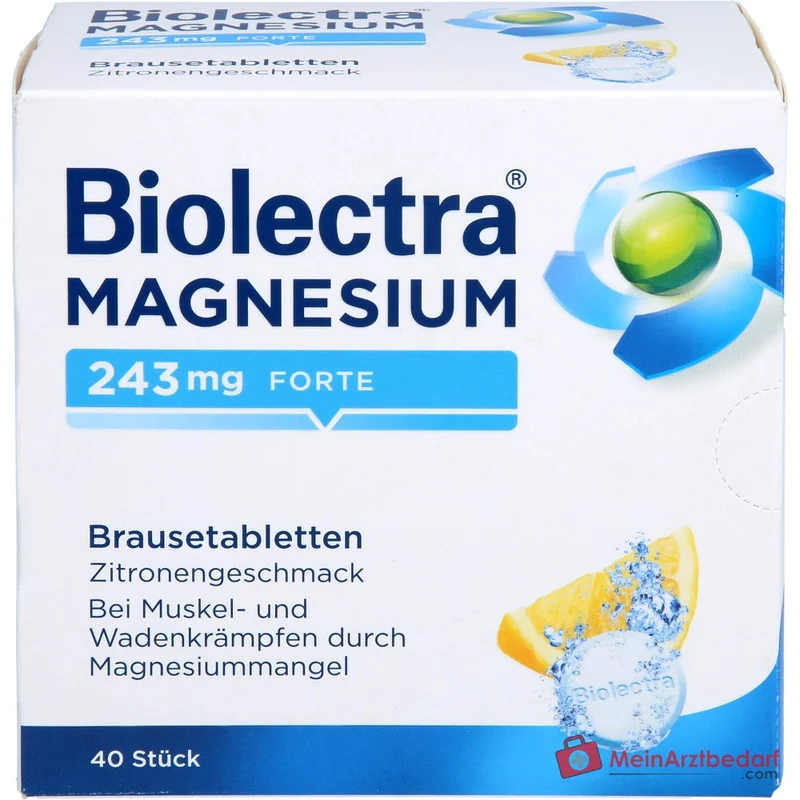 Biolectra Magnesium 243 mg forte Magnesiumoxid Brausetabletten Zitronengeschmack, 40 St.