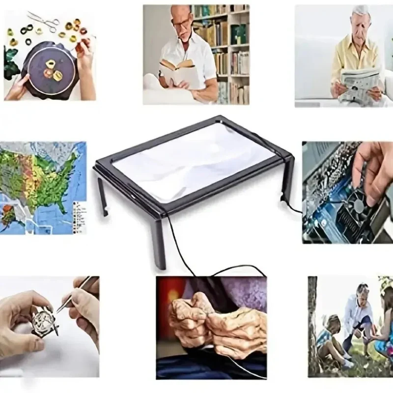 PAGEVIEW - Faltlupe mit 3-facher Vergrößerung und LED-Licht, entworfen für klare und komfortable Leseunterstützung