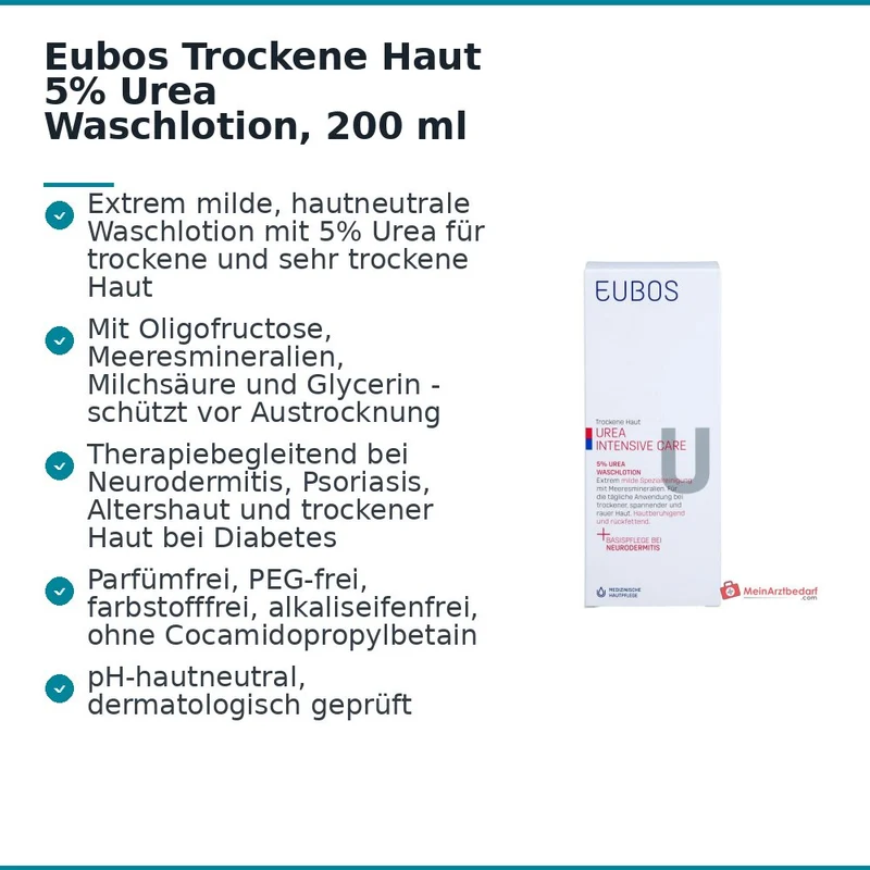 Eubos Trockene Haut Urea 5% Waschlotion, 200 ml