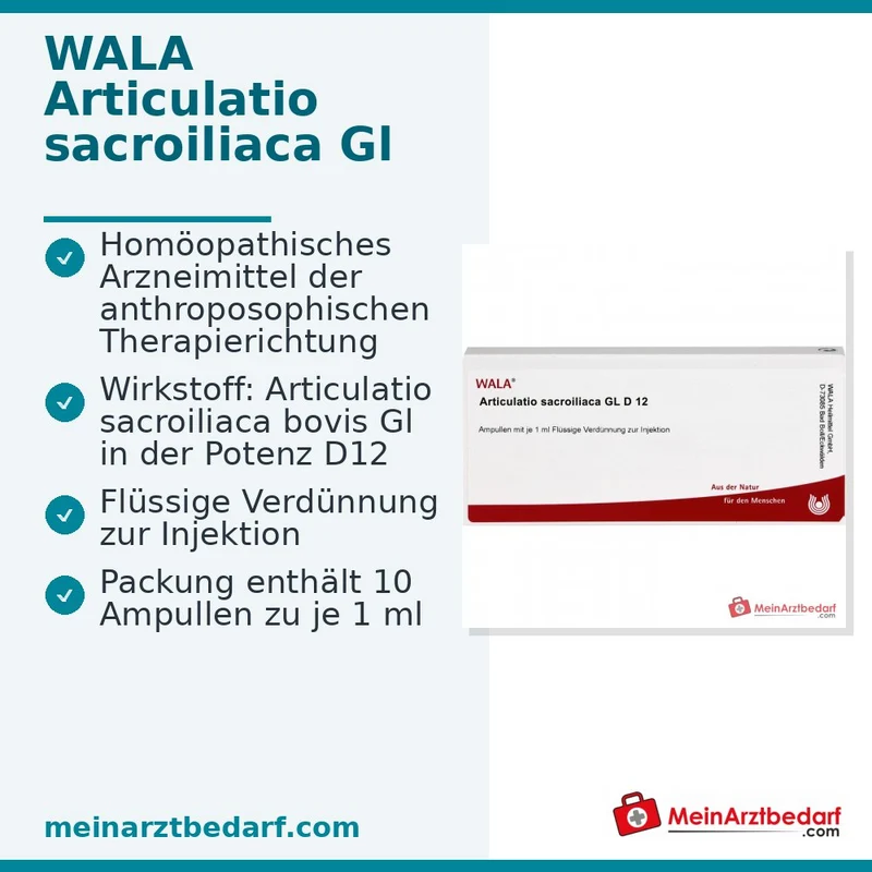 WALA Articulatio sacroiliaca Gl Articulatio sacroiliaca bovis Gl Ampullen D12, 10 Stück