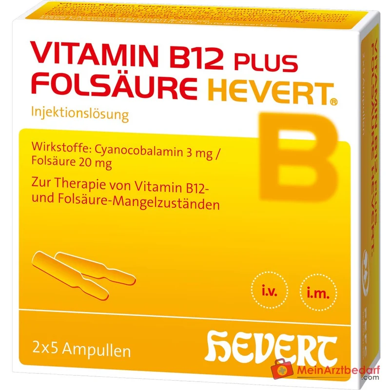 Hevert Vitamin B12 plus Folsäure Injektionslösung, 2 x 5 Ampullen