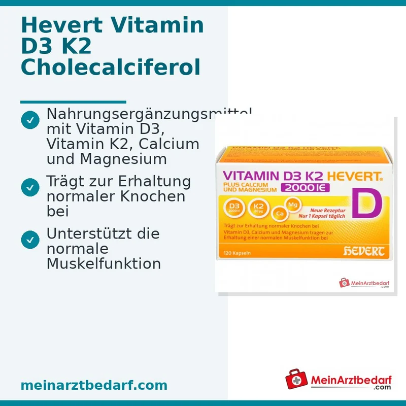 Hevert Vitamin D3 K2 2000 IE, 120 St.