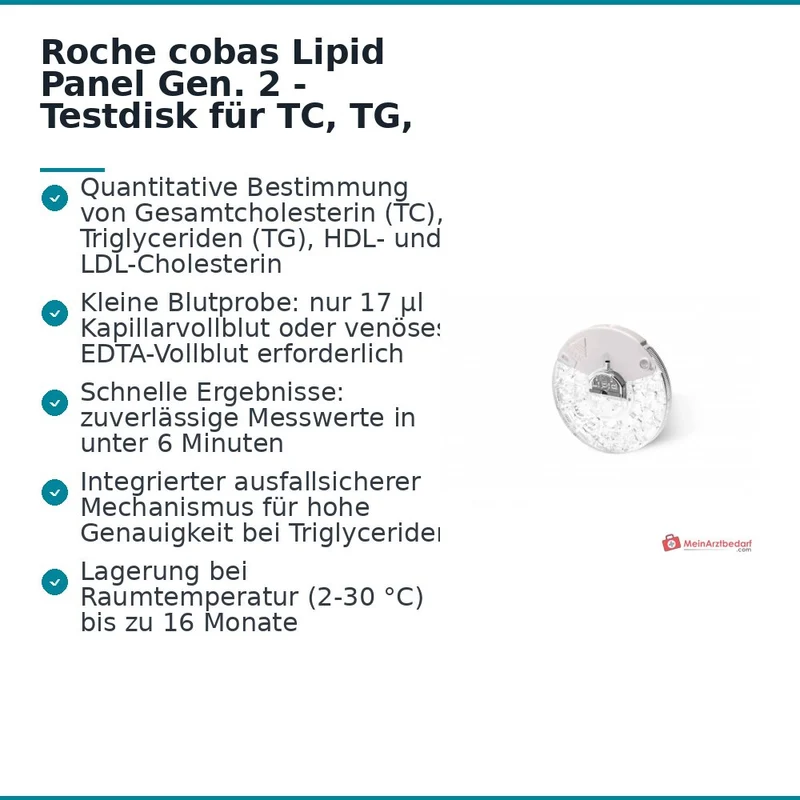Roche cobas Lipid Panel Test 20 Stk. für cobas click und cobas b 101