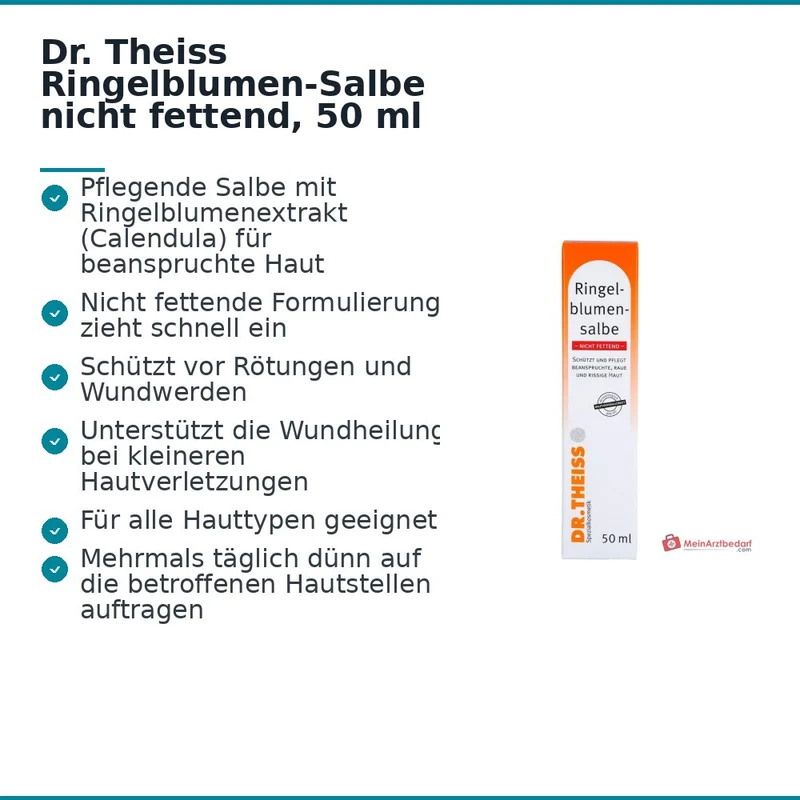 Dr. Theiss Ringelblumen-Salbe nicht fettend Calendula Officinalis Extrakt Salbe, 50 ml
