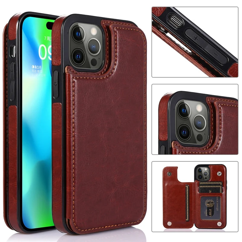 Luxe Leder Handyhülle mit Kartenfächern und Magnetverschluss