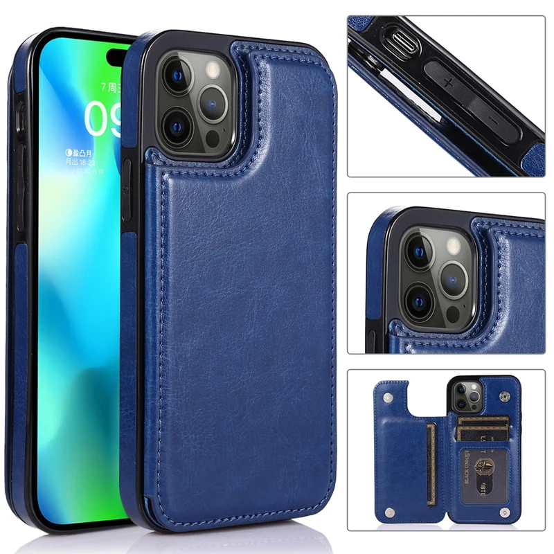Luxe Leder Handyhülle mit Kartenfächern und Magnetverschluss