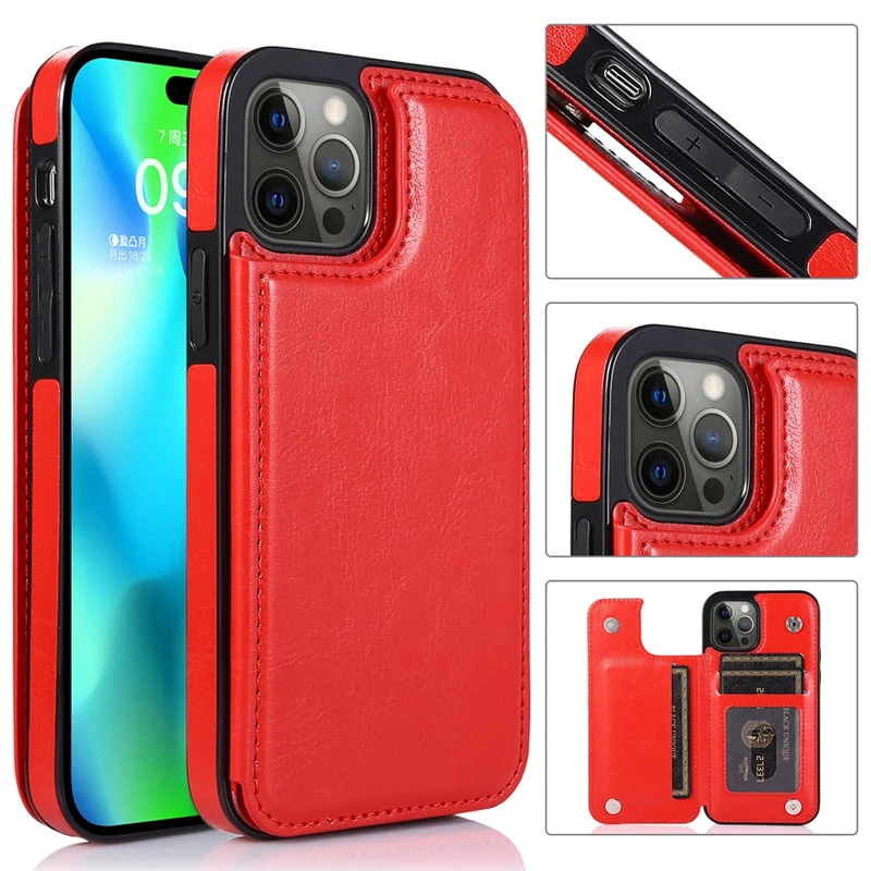 Luxe Leder Handyhülle mit Kartenfächern und Magnetverschluss