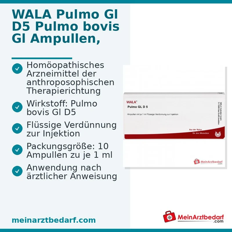 WALA Pulmo Gl D5 Pulmo bovis Gl Ampullen, 10 x 1 ml