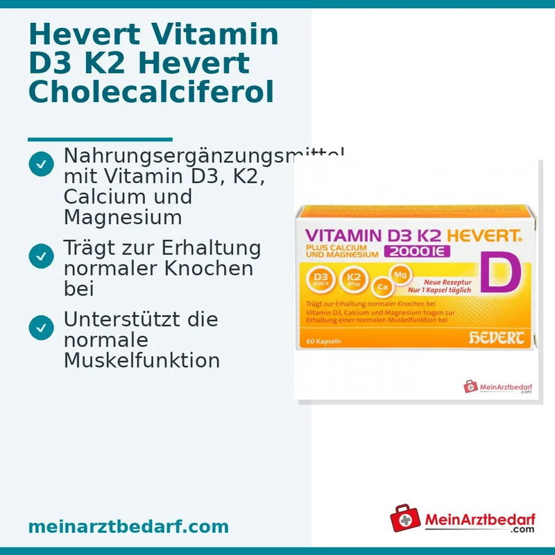 Hevert Vitamin D3 K2 Kapseln, 60 St.