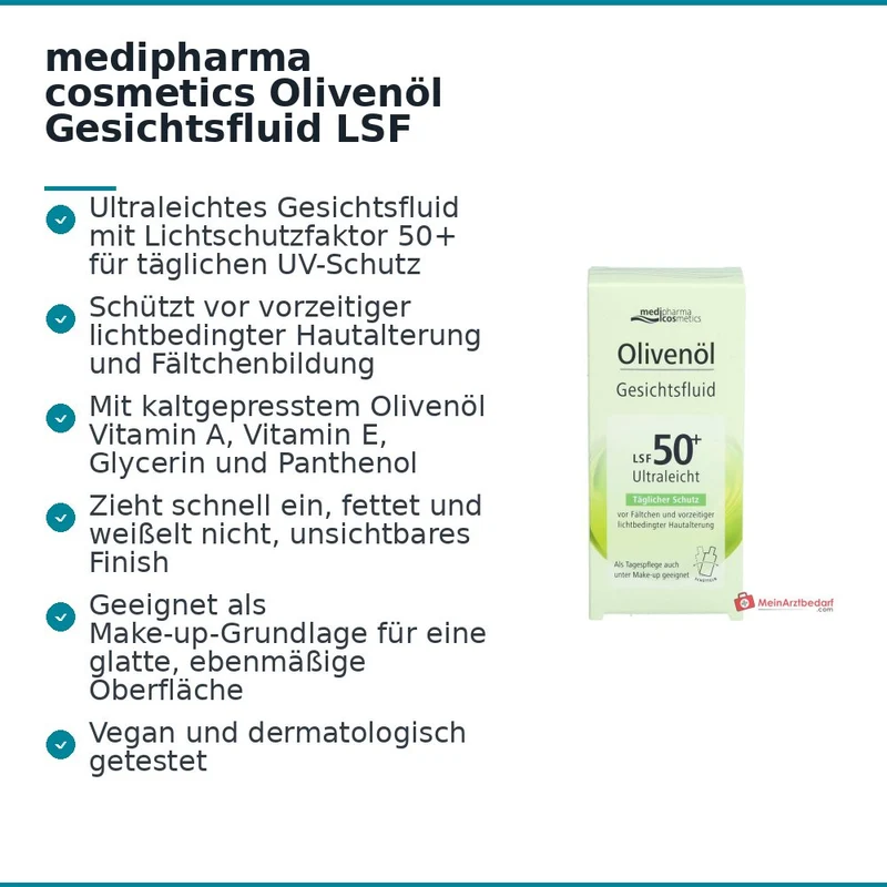 medipharma cosmetics Olivenöl Gesichtsfluid LSF 50+, 50 ml