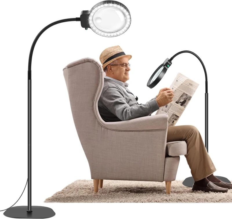 Handsfree LED-Vergrößerungsglas mit 10X/20X Zoom zum Lesen und für Hobbys