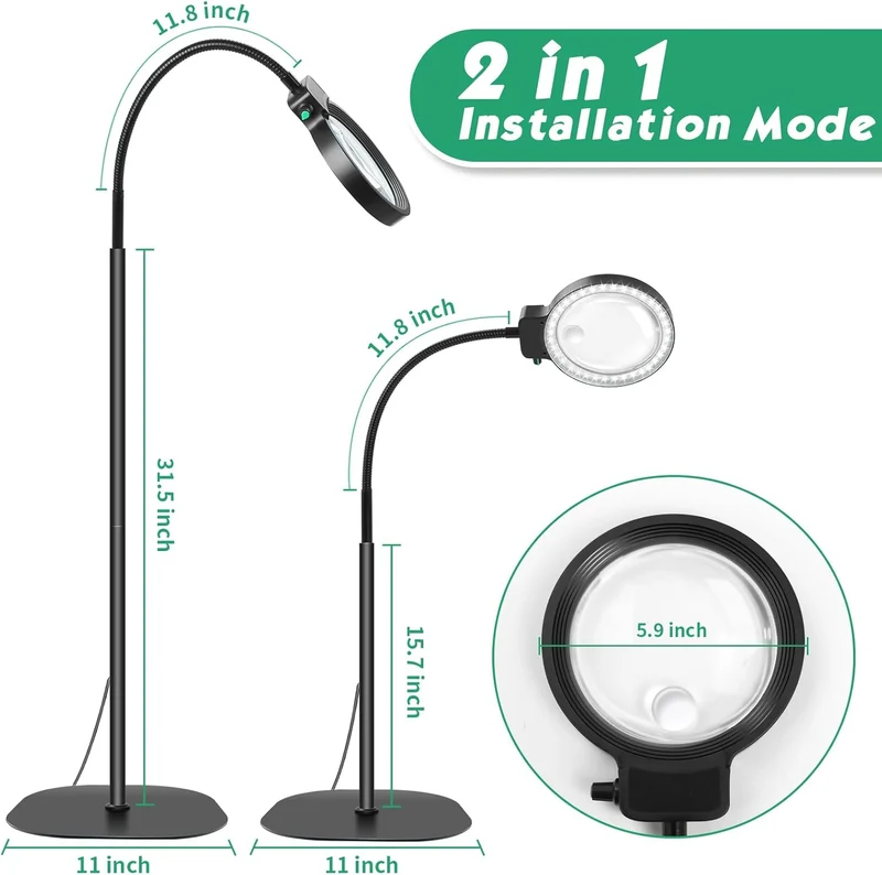 Handsfree LED-Vergrößerungsglas mit 10X/20X Zoom zum Lesen und für Hobbys