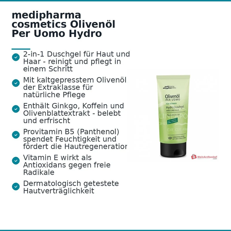 medipharma cosmetics Olivenöl Per Uomo Hydro Duschgel, 150 ml