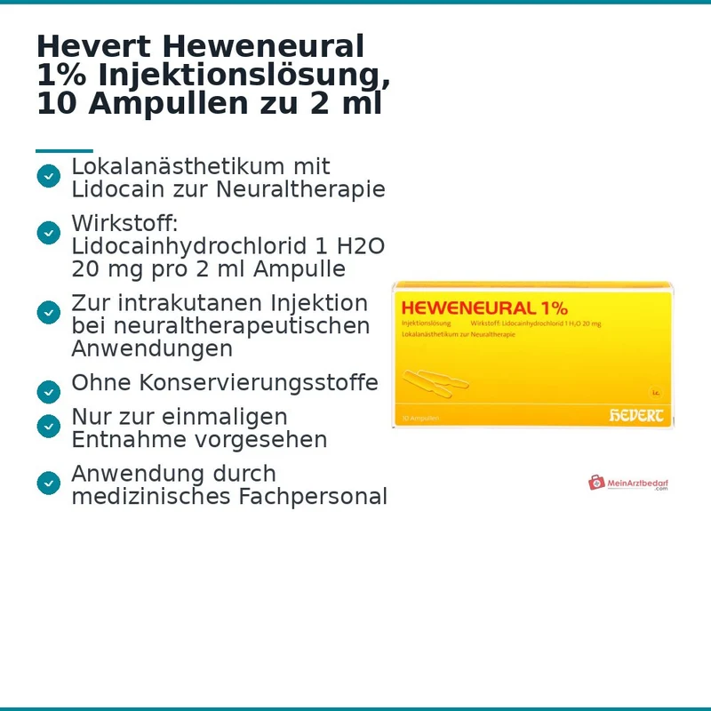 Hevert Heweneural 1% Injektionslösung, 100 x 2 ml