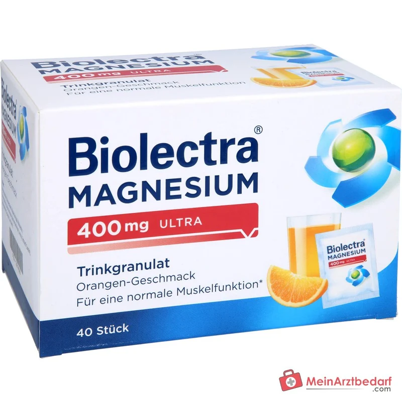 Biolectra Magnesium 400 mg ultra Trinkgranulat Orange, 40 Beutel
