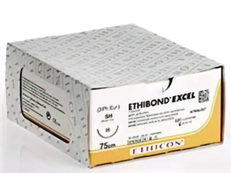 Ethibond Excel usp 6/0, 75 cm, V-37 groen X32082, 12 x 1