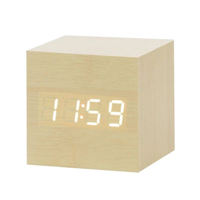 Minimalistischer Digitaler LED-Wecker mit Sprachsteuerung