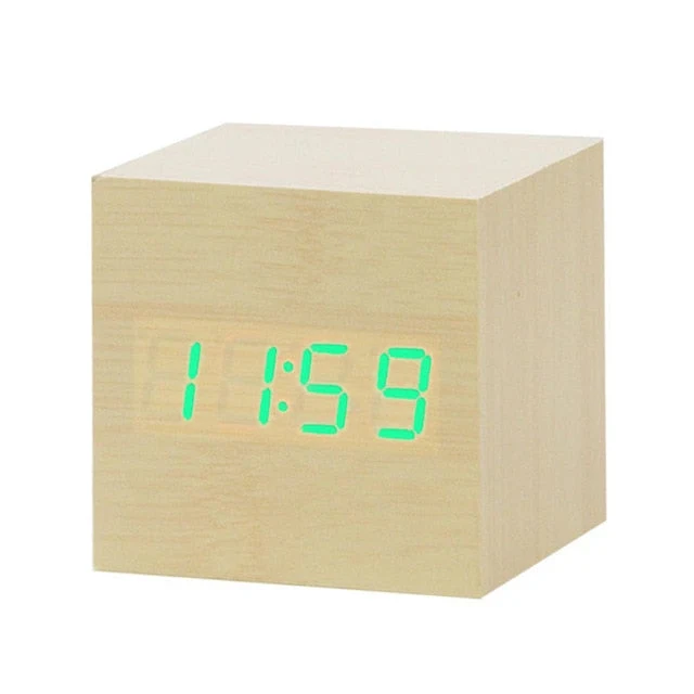 Minimalistischer Digitaler LED-Wecker mit Sprachsteuerung