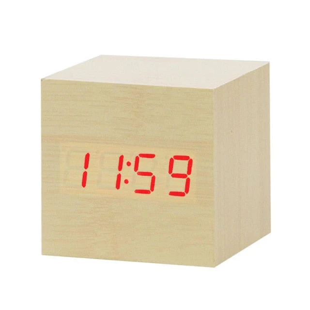 Minimalistischer Digitaler LED-Wecker mit Sprachsteuerung