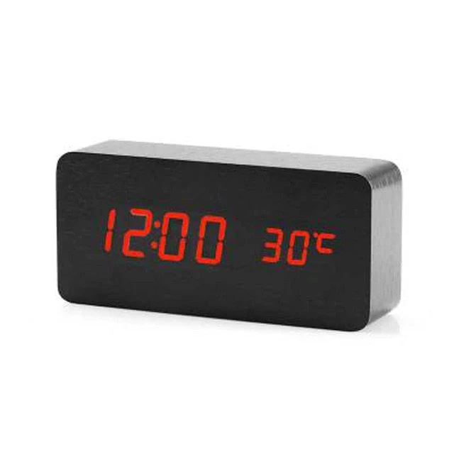 Minimalistischer Digitaler LED-Wecker mit Sprachsteuerung