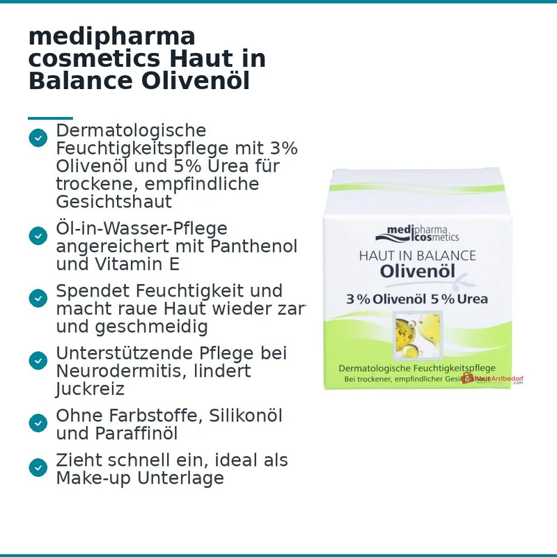 medipharma cosmetics Haut in Balance Olivenöl Feuchtigkeitspflege Creme, 50 ml