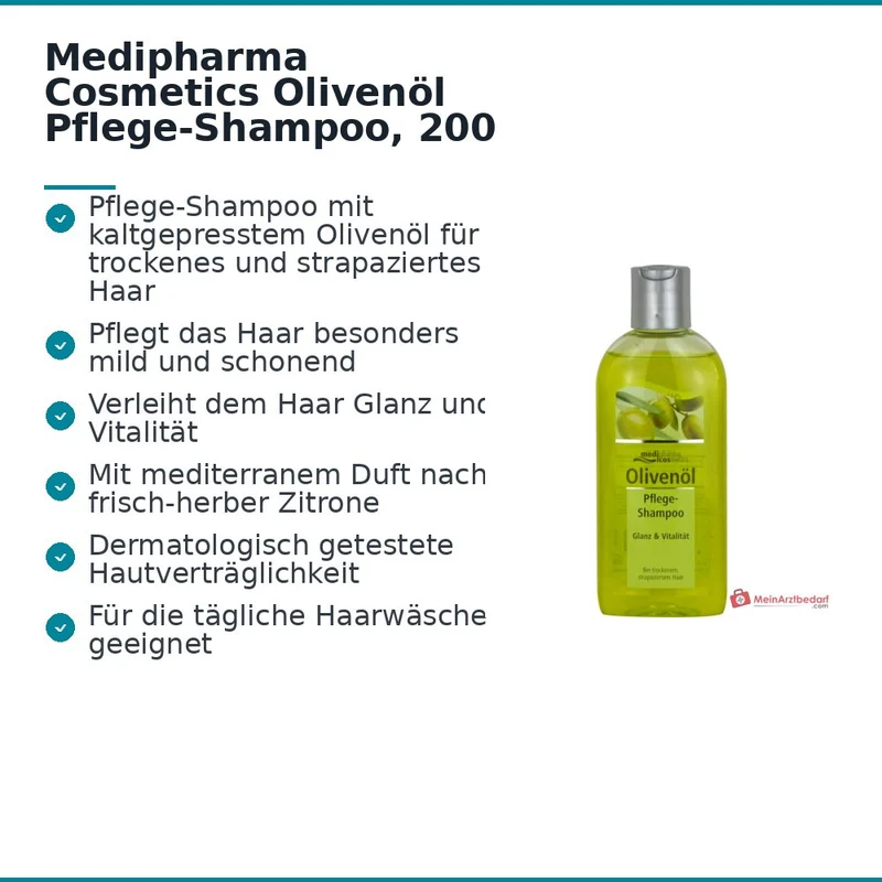 Medipharma Cosmetics Olivenöl Pflege-Shampoo, 200 ml