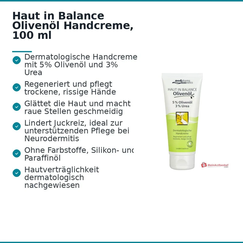 medipharma cosmetics Haut in Balance Olivenöl Handcreme, 100 ml