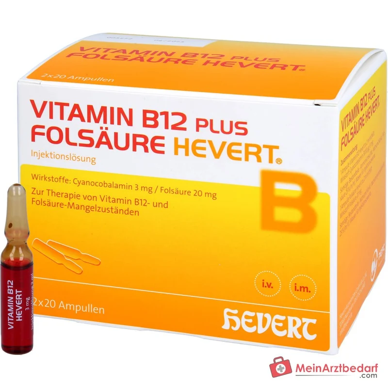 Hevert Vitamin B12 plus Folsäure Injektionslösung, 2 x 20 Ampullen