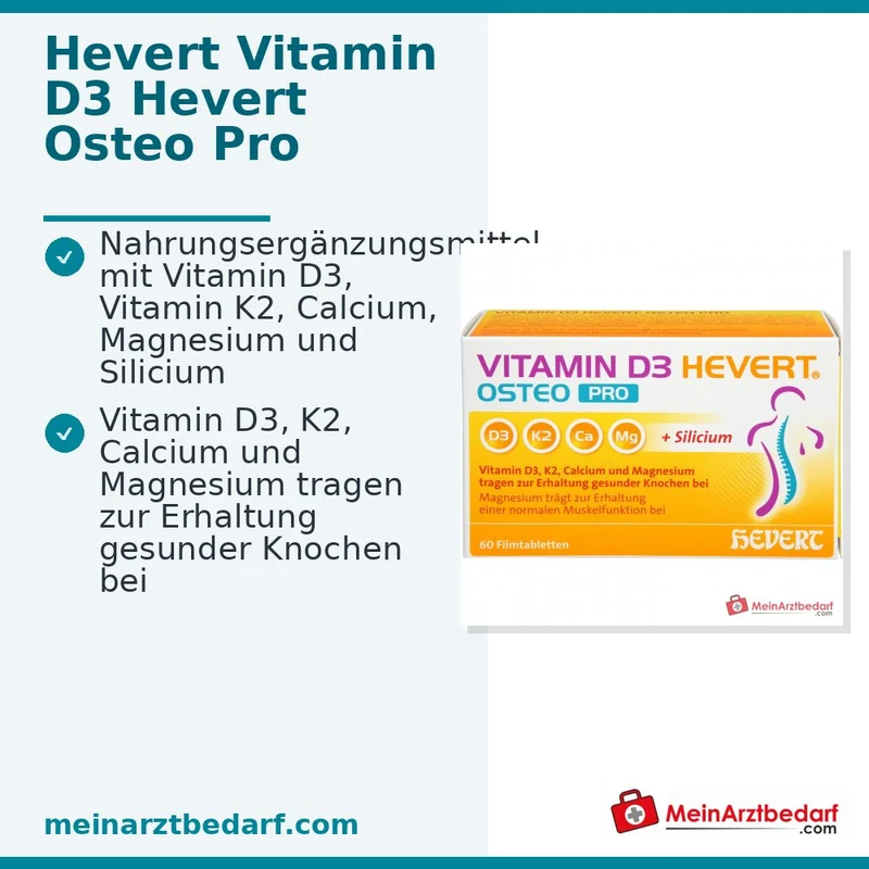 Hevert Vitamin D3 Osteo Pro Vitamin Filmtabletten, 60 St.
