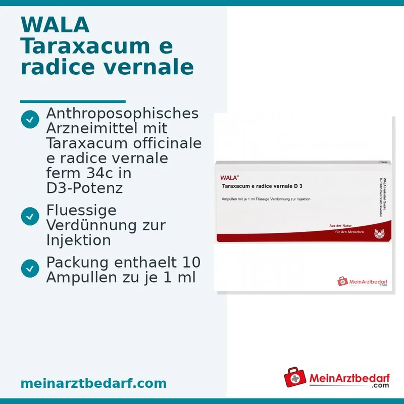 WALA Taraxacum e radice vernale D3 Loewenzahnwurzel Ampullen, 10 x 1 ml