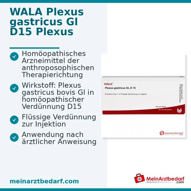 WALA Plexus gastricus Gl D15 Plexus gastricus bovis Gl Ampullen, 10 x 1 ml