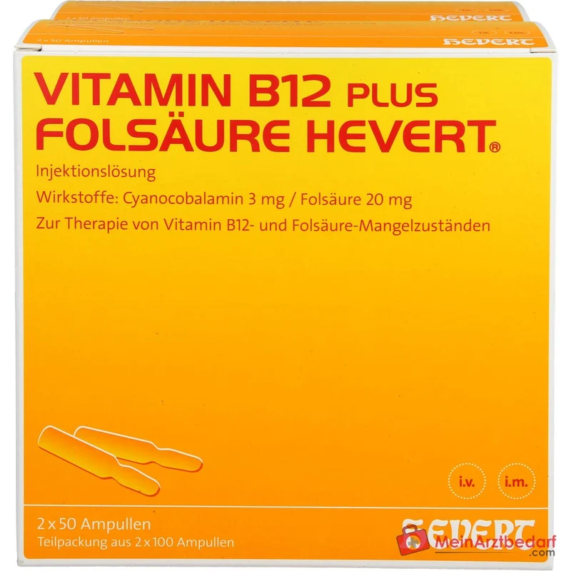 Hevert Vitamin B12 plus Folsäure Hevert Ampullen, 2x10x2 ml