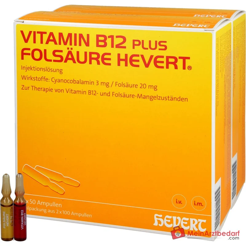 Hevert Vitamin B12 plus Folsäure Hevert Ampullen, 2x10x2 ml