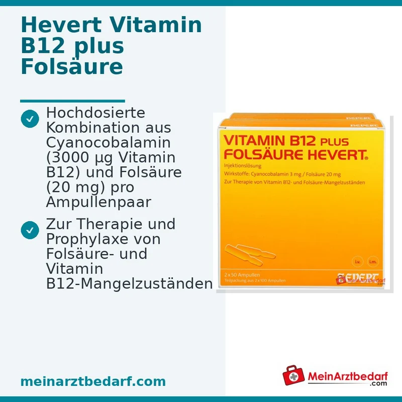 Hevert Vitamin B12 plus Folsäure Hevert Ampullen, 2x10x2 ml