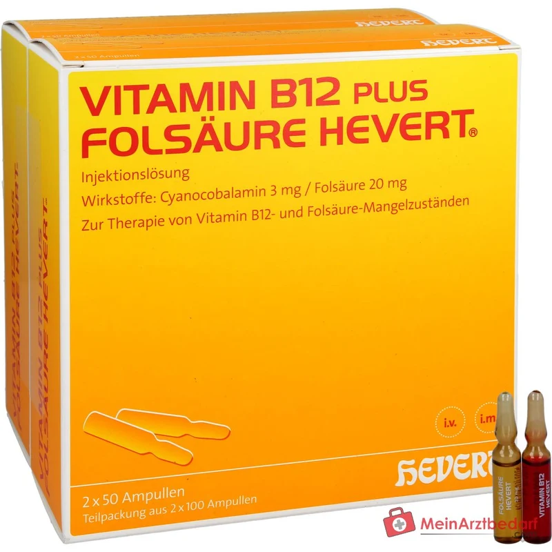 Hevert Vitamin B12 plus Folsäure Hevert Ampullen, 2x10x2 ml