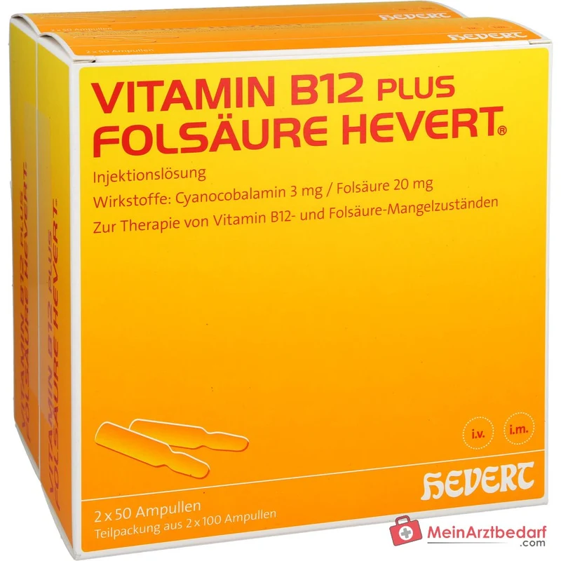 Hevert Vitamin B12 plus Folsäure Hevert Ampullen, 2x10x2 ml